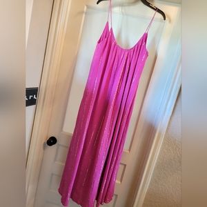 Bright pink maxi dress